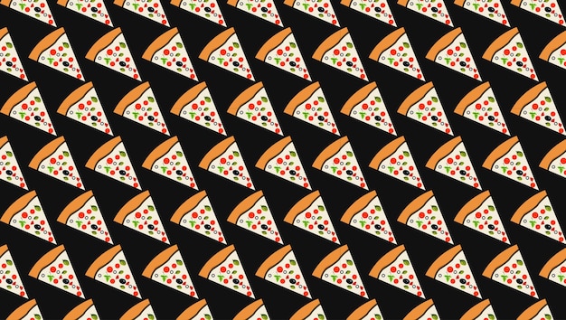 Vector rebanada de pizza tema de comida asiática patrón de papel digital fondo de papel tapiz 8