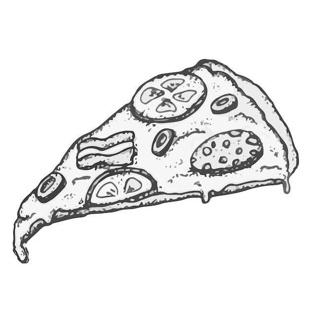 Rebanada de pizza vector clipart Diseño de menú de restaurante y cafetería Cocina italiana