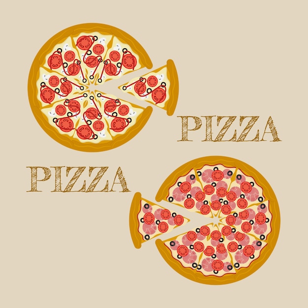 Rebanada de pizza vectorial Ilustración de comida rápida
