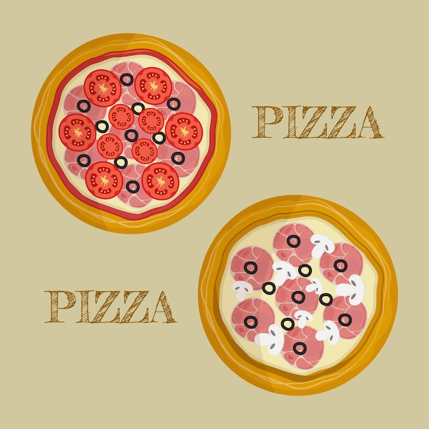 Rebanada de pizza vectorial Ilustración de comida rápida