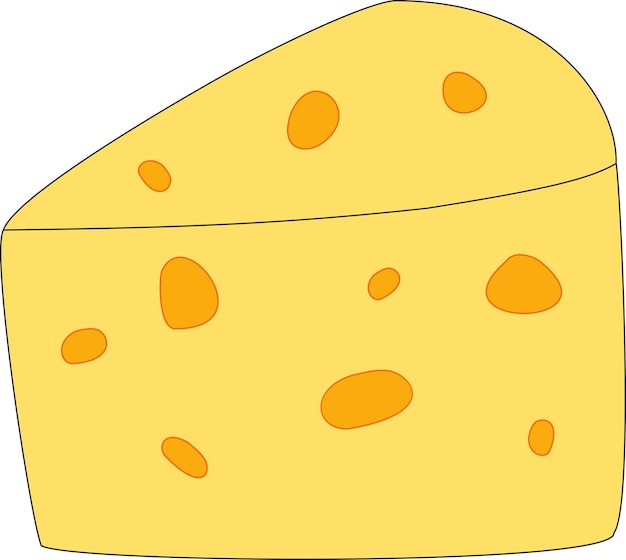 Una rebanada de queso en el corte