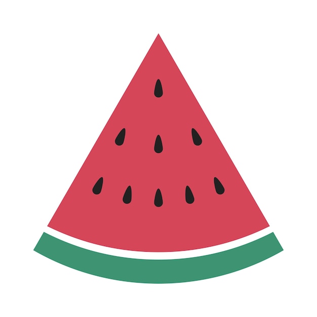 Rebanada de sandía simple icono Vector concepto de fruta aislada en estilo plano