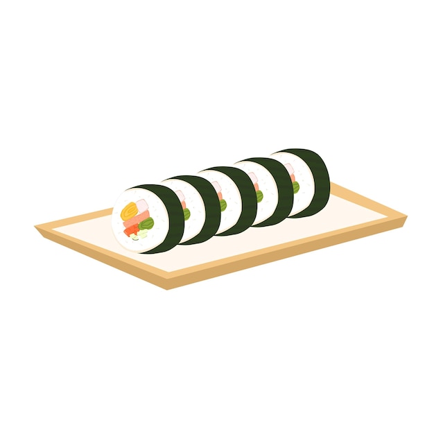 Una rebanada de sushi, comida japonesa