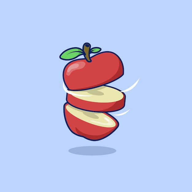 Rebanada de vector de ilustración de manzana