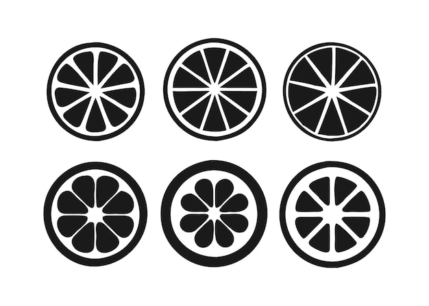 Rebanadas de cítricos en blanco y negro