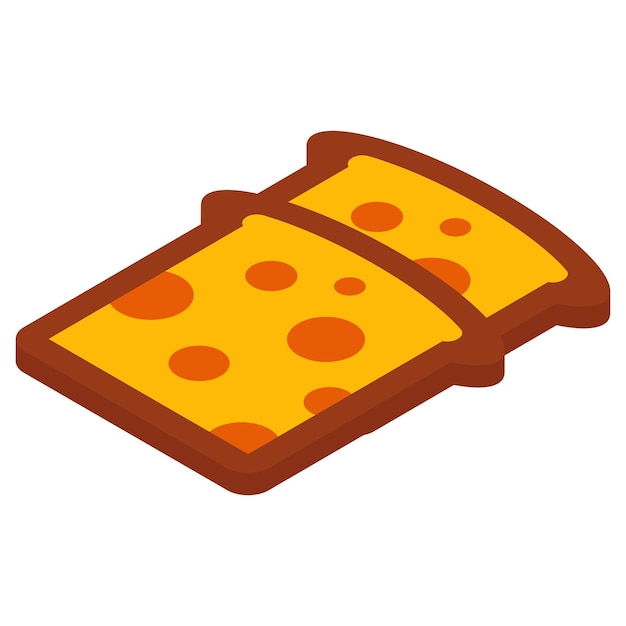 rebanadas de pan uniformadas concepto isométrico pan de pan marrón diseño de icono vectorial panadería y panadero