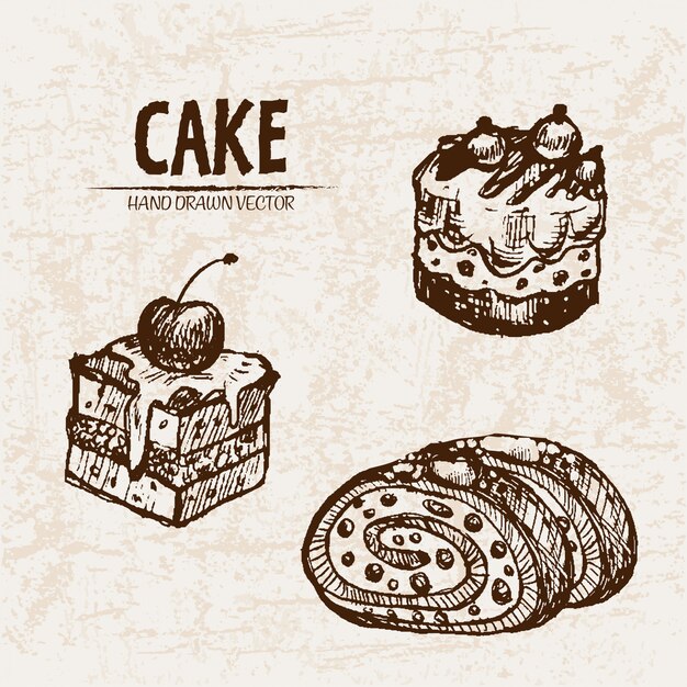 Rebanadas de pastel de línea detalladas