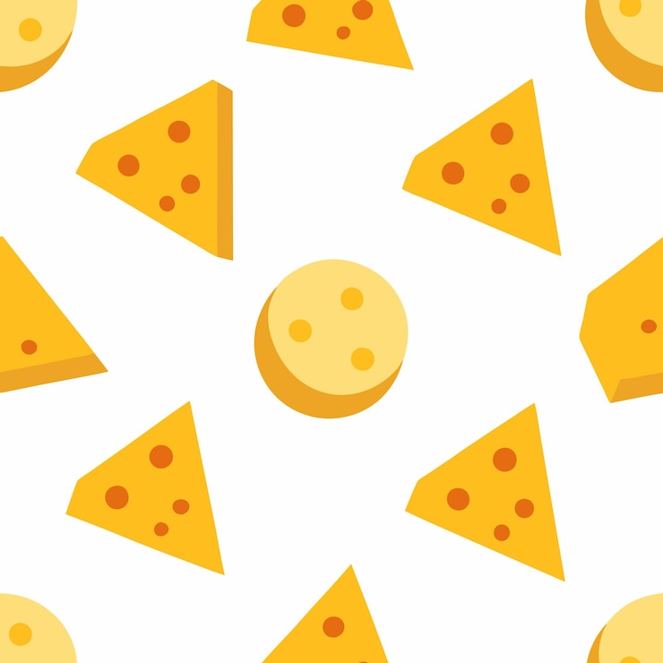Vector las rebanadas de queso de dibujos animados tienen un encanto sin fin