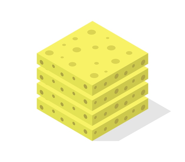 Rebanadas de queso isométricas
