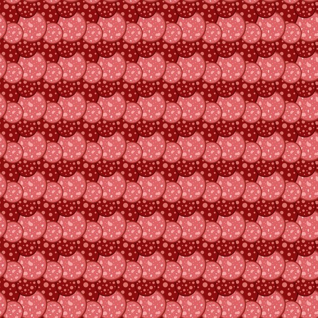 Rebanadas de salchichas de salami con patrón sin costuras para el Día Nacional del Salami