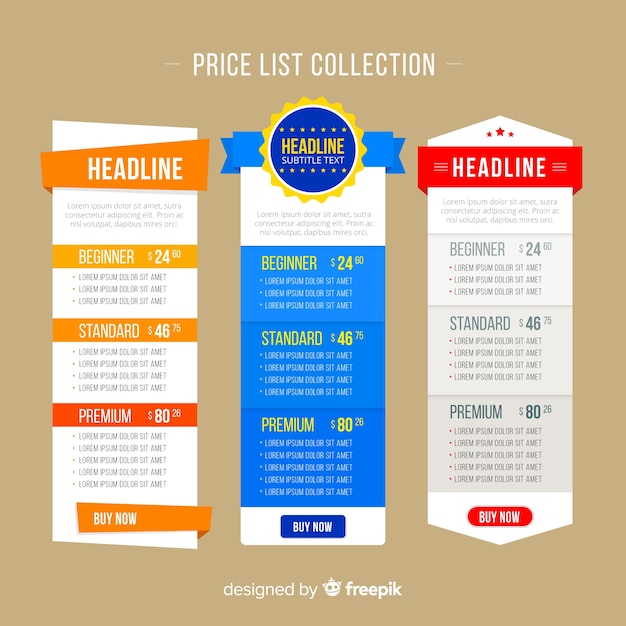 Recaudación de la lista de precios planos