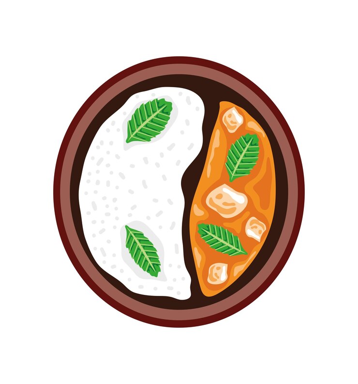 Vector receta de comida india icono aislado