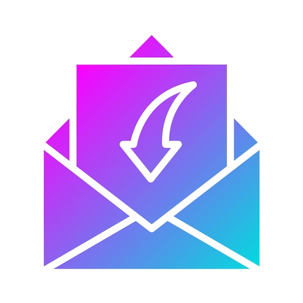 Recibe la ilustración del diseño del icono vectorial del correo
