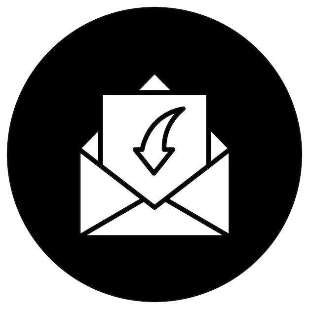 Recibe la ilustración del diseño del icono vectorial del correo