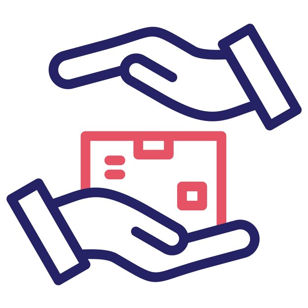 Recibe la ilustración del icono del vector de entrega del conjunto de iconos de entrega y logística