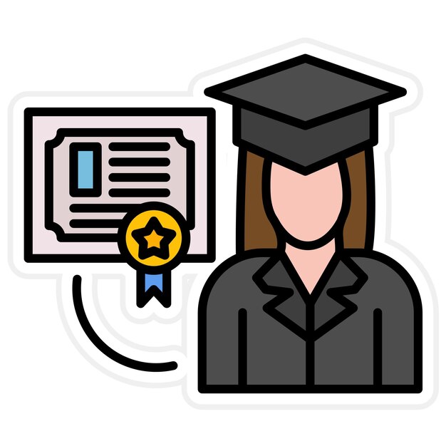 Recibiendo la imagen vectorial del ícono del diploma Se puede utilizar para la escuela