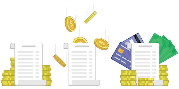 Recibo de la factura Moneda Moneda Tarjeta de crédito