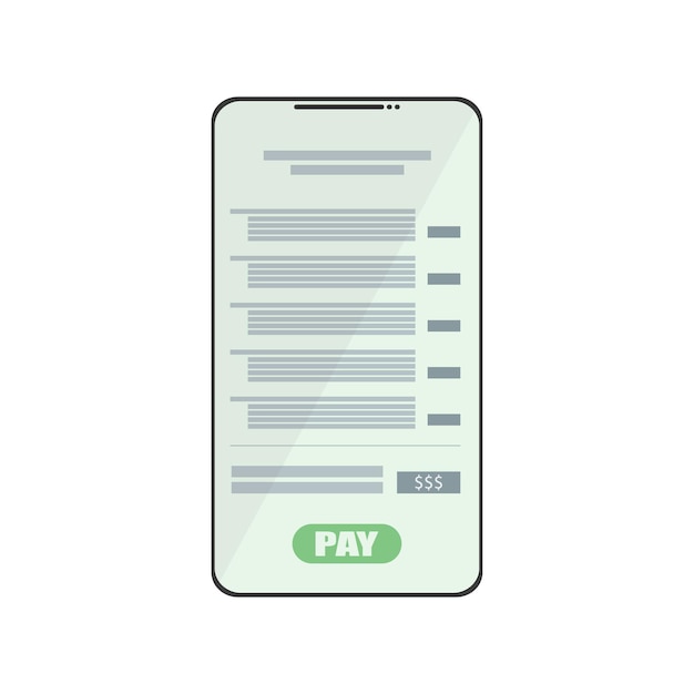 Recibo de factura en el pago en línea del teléfono
