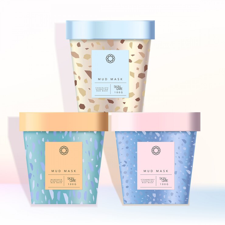 Reciclable Helado Taza de papel Jarra Jarra para comida Merienda Cosméticos Cuidado de la piel Cuidado de la salud Niño Niños Juguetes Productos Patrón de mármol