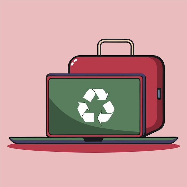 un reciclado rojo que tiene un logotipo de reciclado en él