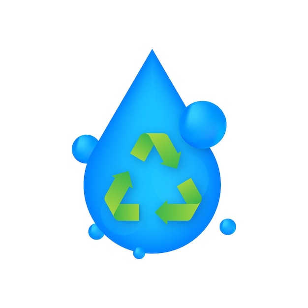 Reciclaje y ahorro de agua Conservación del agua Ilustración de stock vectorial