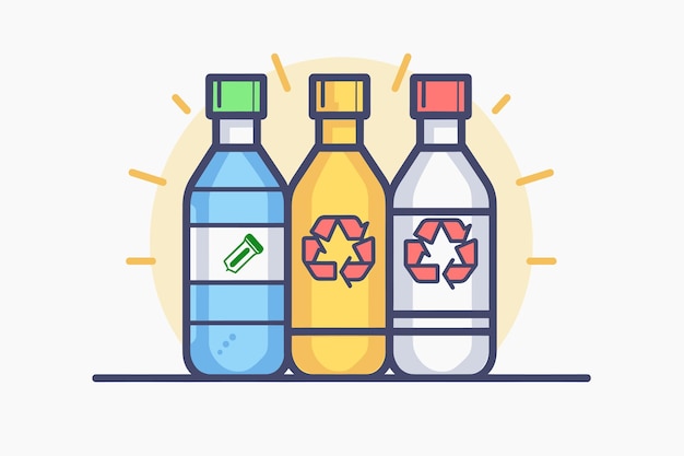 Reciclaje de plásticos Reciclage de botellas de plástico Imagen de una botella de plástico con un símbolo de reciclaje en la t