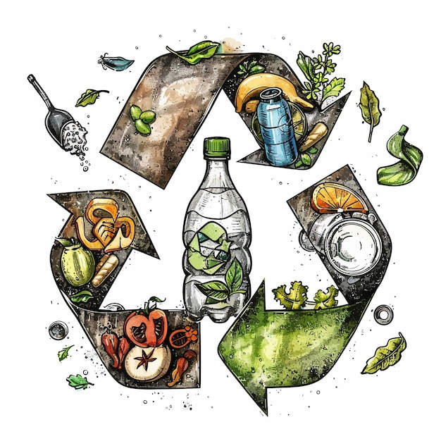 El reciclaje de la ropa Vector_ilustración