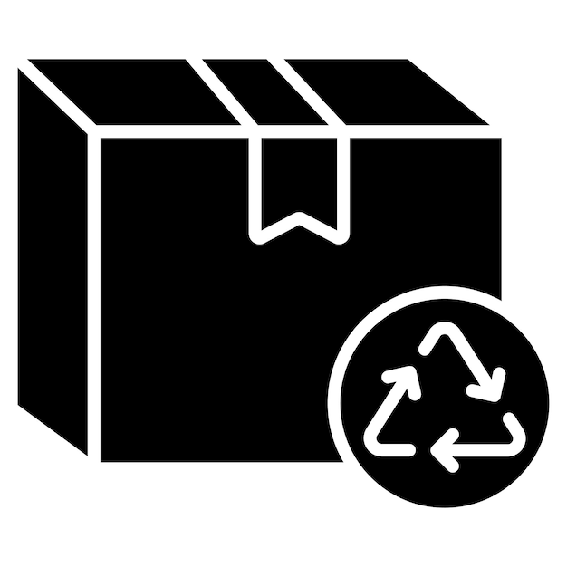 Reciclar Glifo Ilustración Negro Sólido
