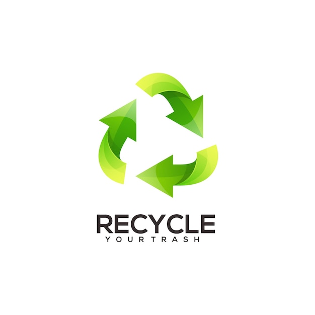 Reciclar logo ilustración degradado colorido