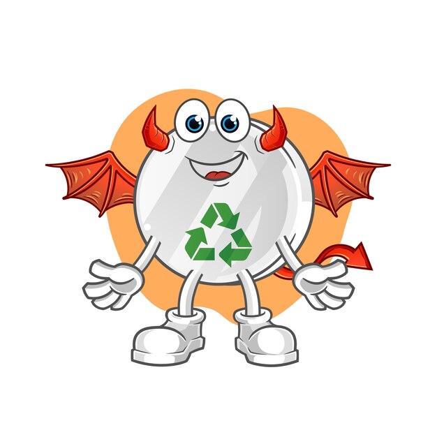 Reciclar signo demonio con alas ilustración de personaje