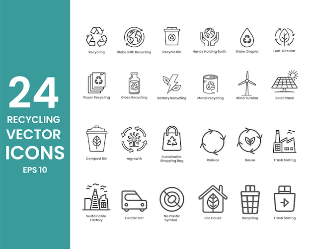 Reciclo de los íconos vectoriales