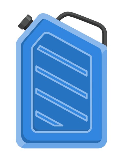 Recipiente para aceite de motor o petróleo aislado en blanco Concepto de energía y energía Contenedor con ilustración de vector de combustible de gasolina