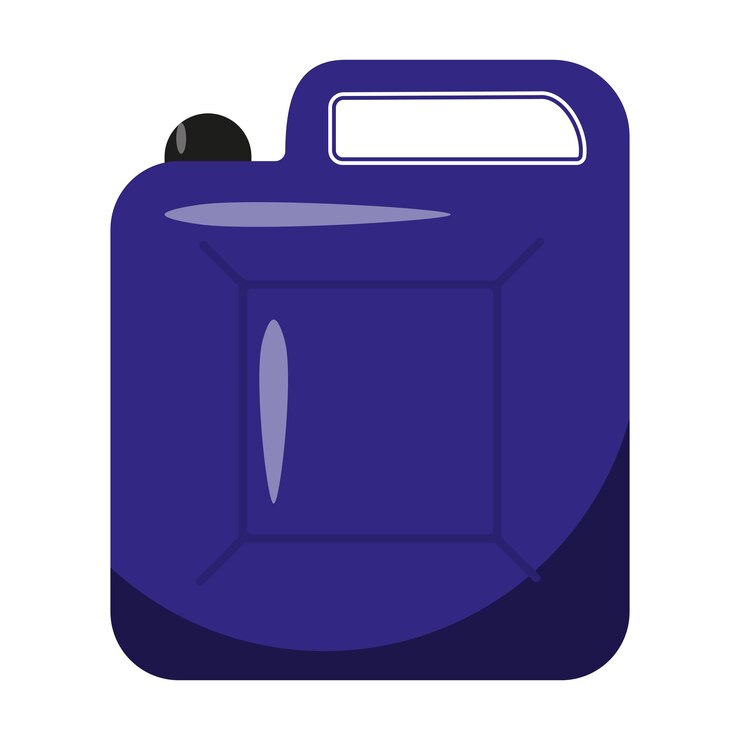 Vector recipiente azul con icono de línea de gasolina combustible gasolinera aceite coche octanaje tanque de fuego queroseno olor motor vector icono para negocios y publicidad