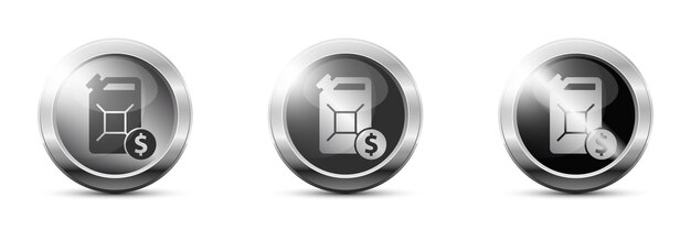 Recipiente de combustible y signo de dólar Aumento de los precios de la gasolina icono Símbolo de crisis de combustible Ilustración vectorial