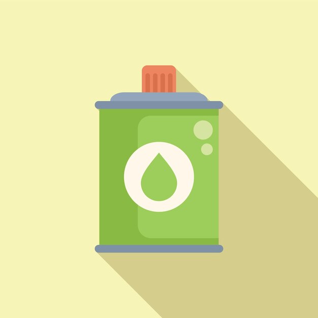 recipiente metálico verde que contiene biocombustible con símbolo de gota