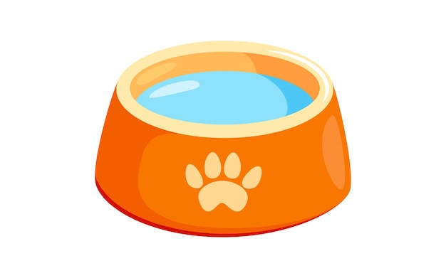 Recipiente para perros con agua Recipiente para mascotas para gatos o perros para croquetas y agua Ilustración vectorial