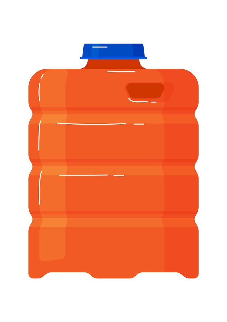 Vector recipiente de uso de contenedor vacío aislado en estilo plano de diseño de equipo de almacenamiento de tanque de gasolina blanco