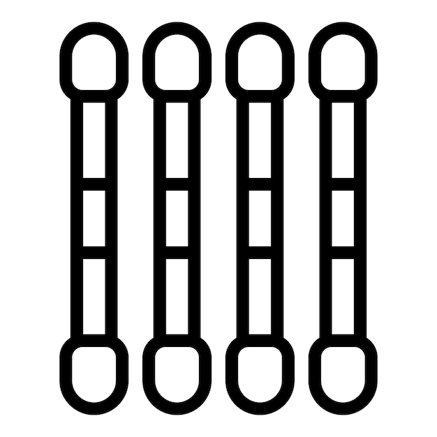 Recoger hisopo icono contorno vector Algodón oreja Palo de plástico