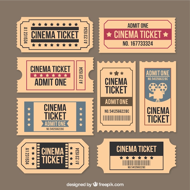 Recogida de entradas de película de época