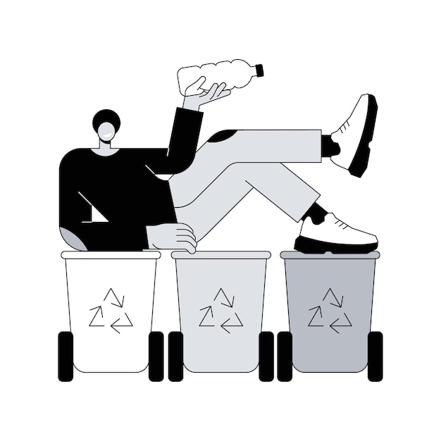 Recolección de basura y clasificación concepto abstracto ilustración vectorial