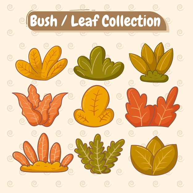 recolección de hojas de otoño y arbustos