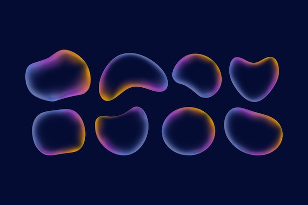recolección de líquido transparente en forma de burbuja refractiva en el vector de fondo oscuro