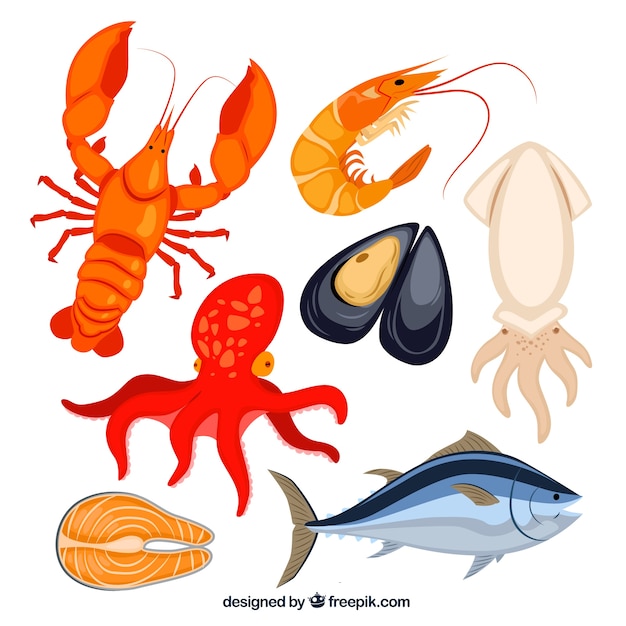 Vector recolección de mariscos