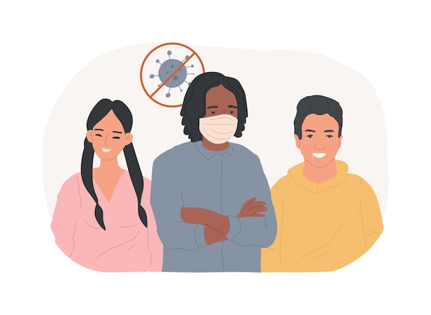 Recomendado para usar una máscara ilustración vectorial de concepto aislado