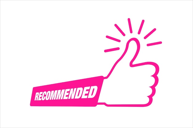 Recomendar icono Buen consejo Etiqueta de venta recomendada Pegatina Bestseller Ilustración vectorial