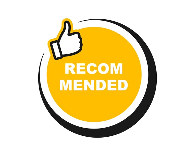Recomendar icono con el pulgar hacia arriba Etiqueta recomendada