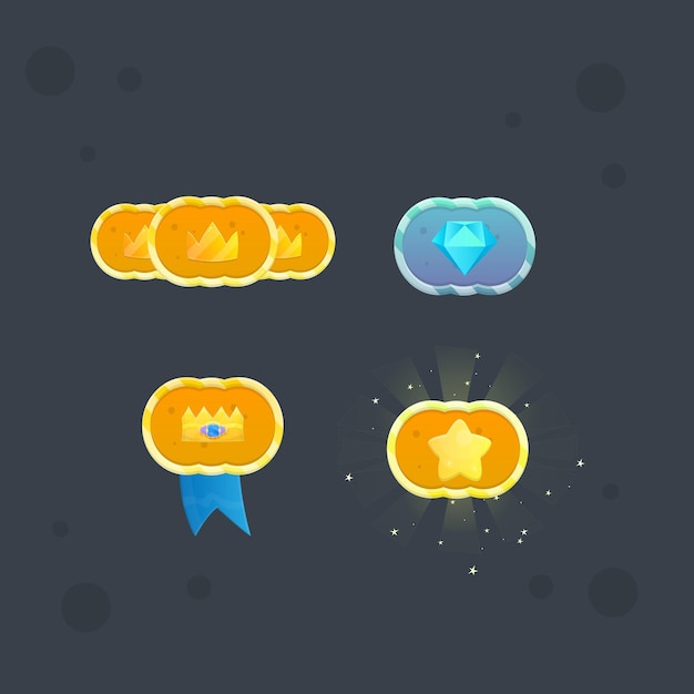 Las recompensas de la interfaz de juego establecen el vector dorado