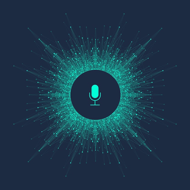 Reconocimiento de voz y sonido ecualizador fondo de flujo de onda asistente personal