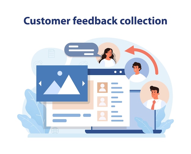 recopilación de comentarios de los clientes una representación ilustrativa de las ideas de los clientes que se están integrando