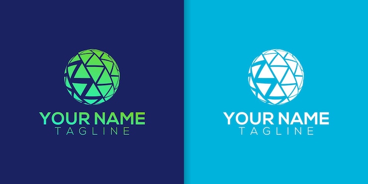 recopilación de datos de tecnología digital globo de tecnología plantilla de inspiración para el diseño del logotipo